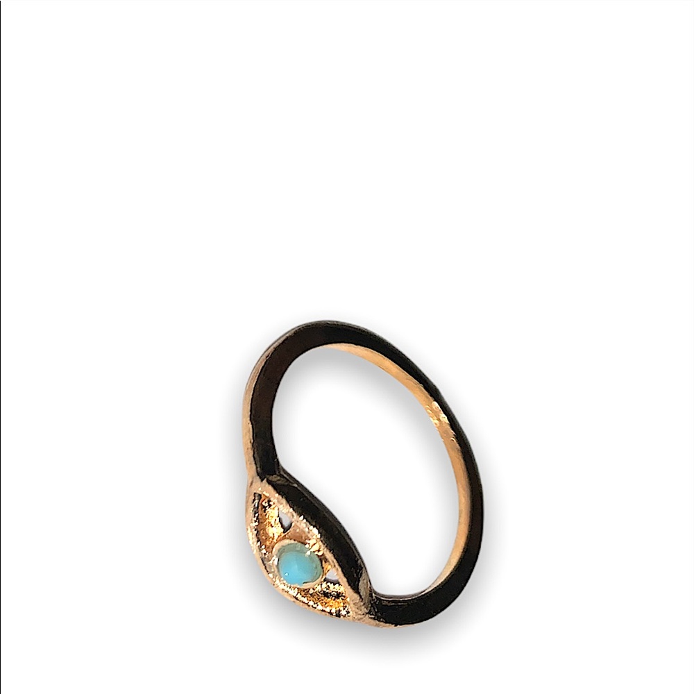 Evil eye gold ring